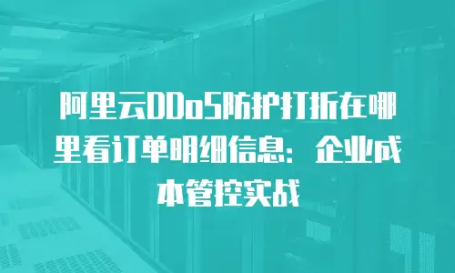 阿里云DDoS防护打折在哪里看订单明细信息：企业成本管控实战