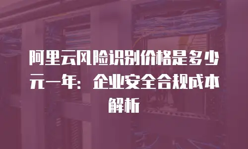 阿里云风险识别价格是多少元一年：企业安全合规成本解析