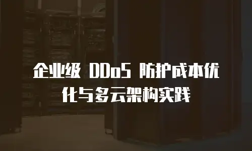 企业级 DDoS 防护成本优化与多云架构实践