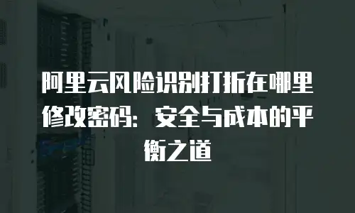 阿里云风险识别打折在哪里修改密码：安全与成本的平衡之道