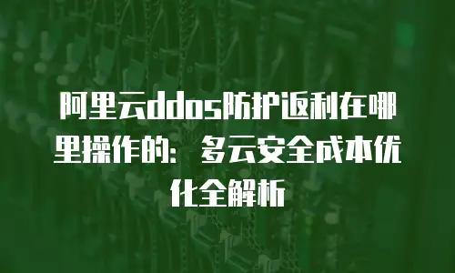 阿里云ddos防护返利在哪里操作的：多云安全成本优化全解析