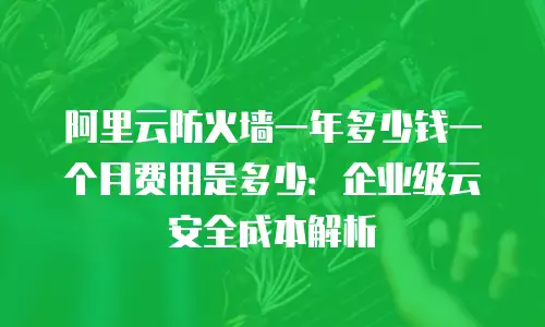 阿里云防火墙一年多少钱一个月费用是多少：企业级云安全成本解析