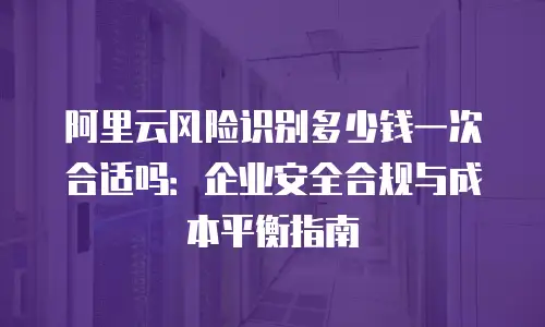 阿里云风险识别多少钱一次合适吗：企业安全合规与成本平衡指南